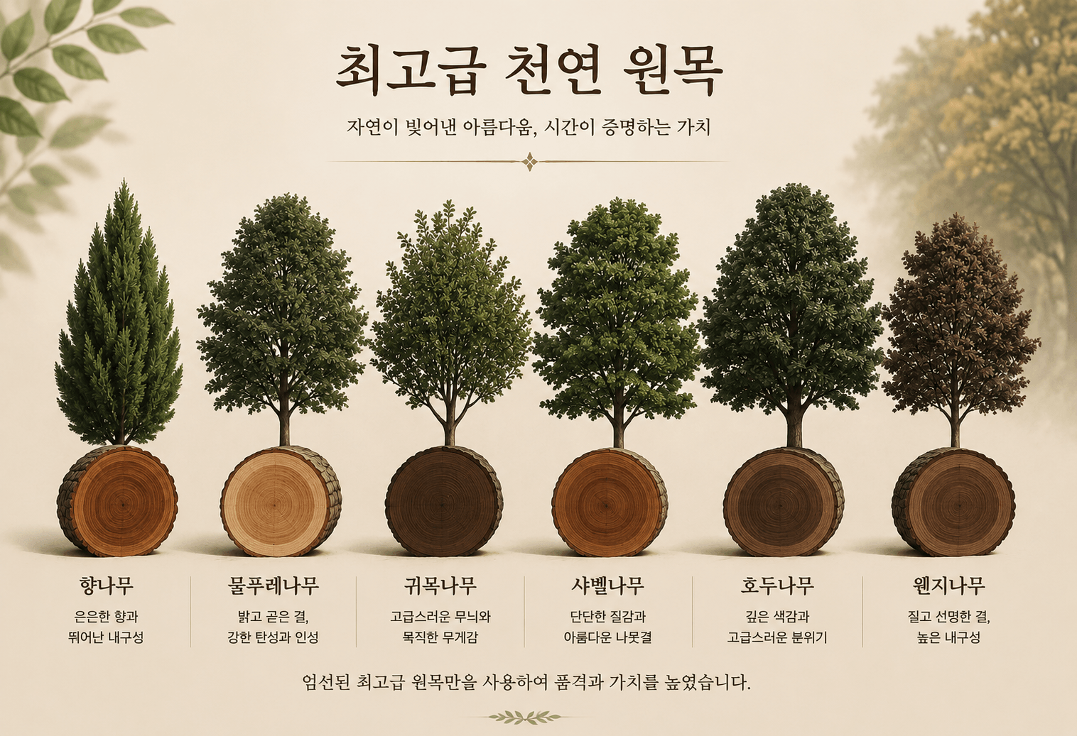 최고급 천연 원목